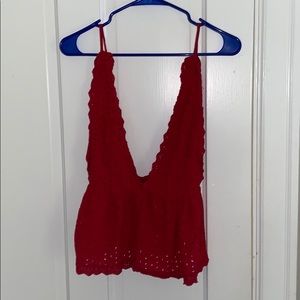 Red Low Cut Top